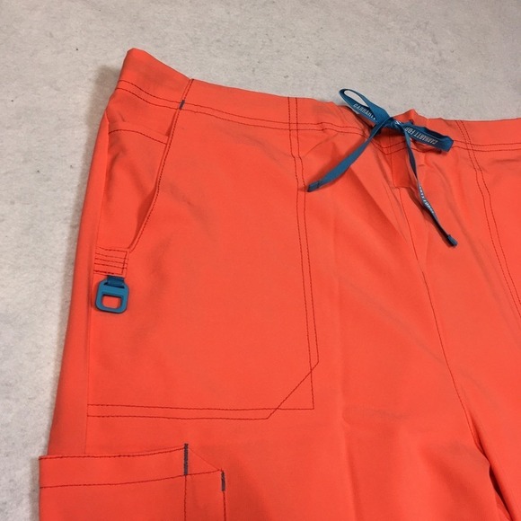 Carhartt Womens XL Force Cross-Flex Modern Fit Bootcut Scrub Pant Orange Pockets - Picture 5 of 16